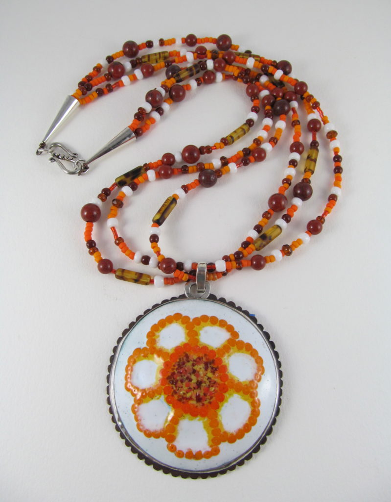 Orange Daisy Necklace