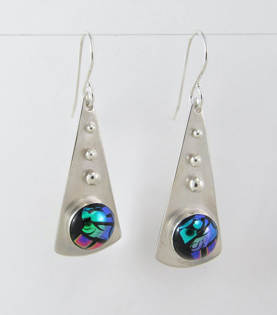 Comet Dichroic Glass Earrings