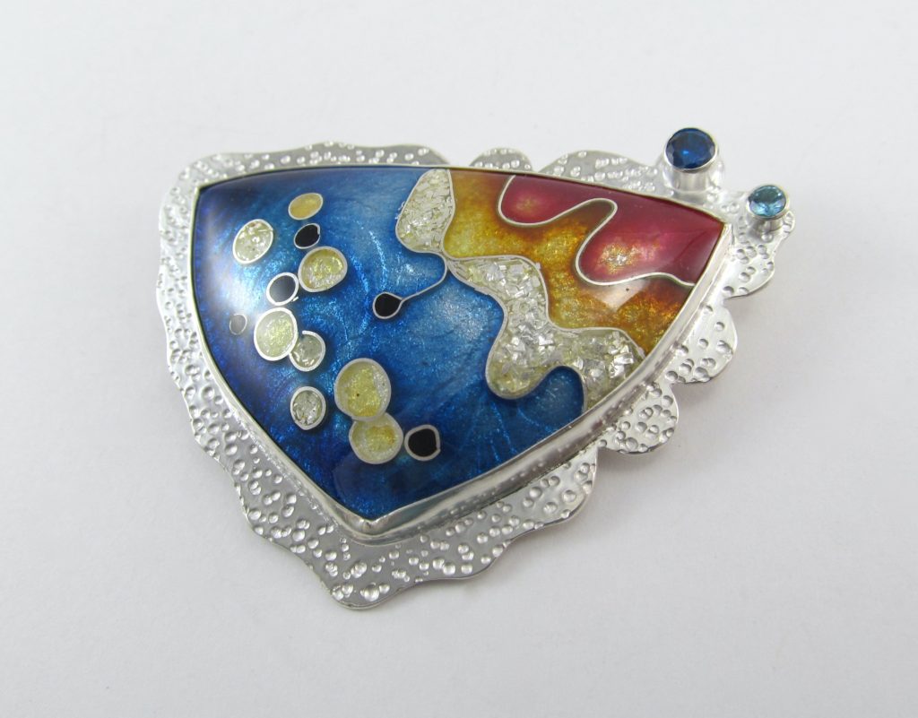 Under a Microscope Cloisonne Brooch-Pendant